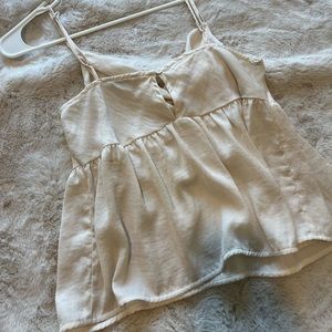 American eagle cream silky shirt